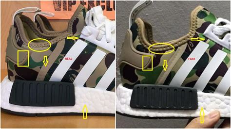 adidas bape nmd fake vs real|how to identify nmd shoes.